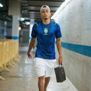 Camiseta Brasil Azul Seleção Masculina Algodão Dry Fit Esportiva