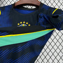 Camiseta Brasil Azul Seleção Masculina Algodão Dry Fit Esportiva