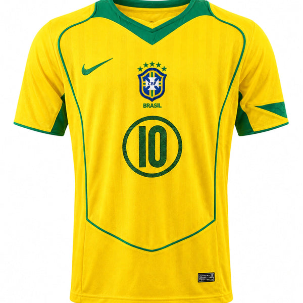 Camisa Retrô da Seleção Brasileira Total 90 de 2004/2005 - (RONALDINHO 10)