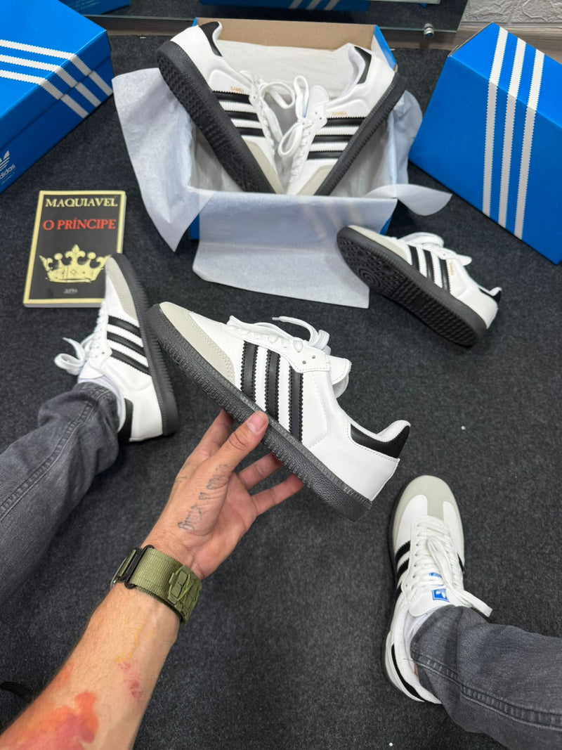Adidas Samba Premium Branco e Preto Atacado