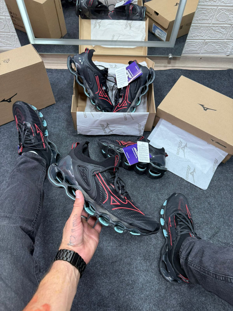 Mizuno Wave Prophecy 14 Preto e Vermelho Atacado