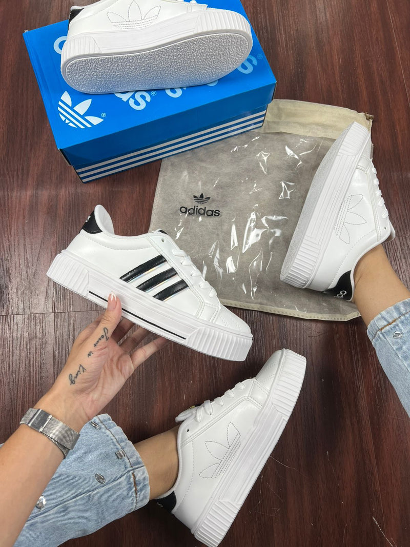 Tênis Adidas Ladies Off Preto Prata Feminino Premium