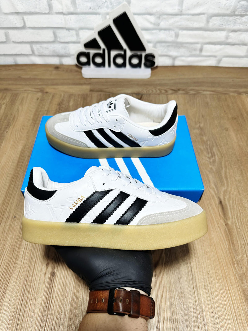 Tênis Adidas Samba Plataforma Branco Preto Feminino Premium