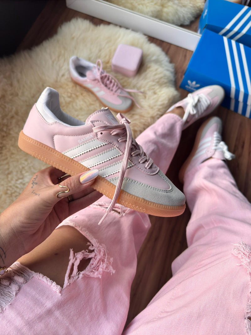 Tênis Adidas Samba Sintético Rosa Bebê Feminino Premium