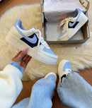 Tênis Nike Air Force Prime Branco Azul Feminino Premium