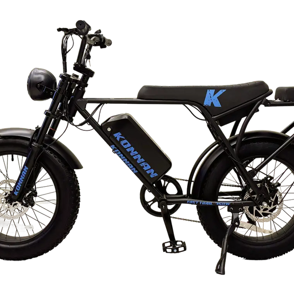 BICICLETA ELETRICA FAST TRAIL 750W PRETO/AZUL BATERIA DE LITIO 48V MARCA KONNAN