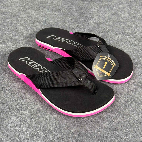 Chinelo Kenner NK6 - Preto Rosa