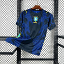 Camiseta Brasil Azul Seleção Masculina Algodão Dry Fit Esportiva