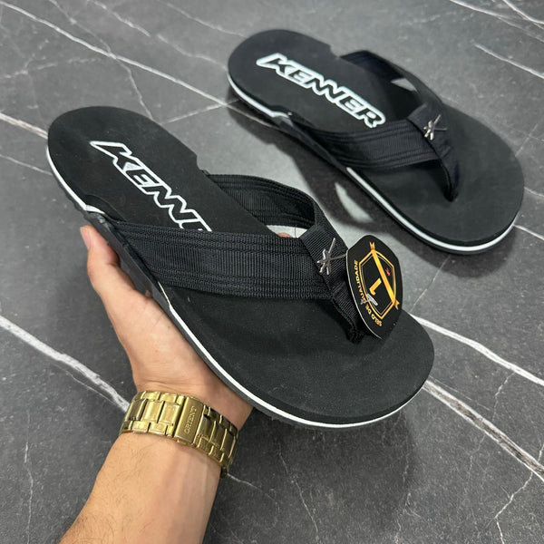 Chinelo Kenner NK6 - Preto Branco