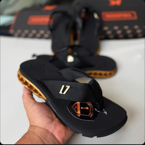 Chinelo Kenner Rakka - Preto Dourado L7