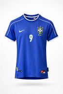 Camisa Brasil II 1998 Retro Nike Masculina - Azul <> (RONALDO 9) <> Personalizada