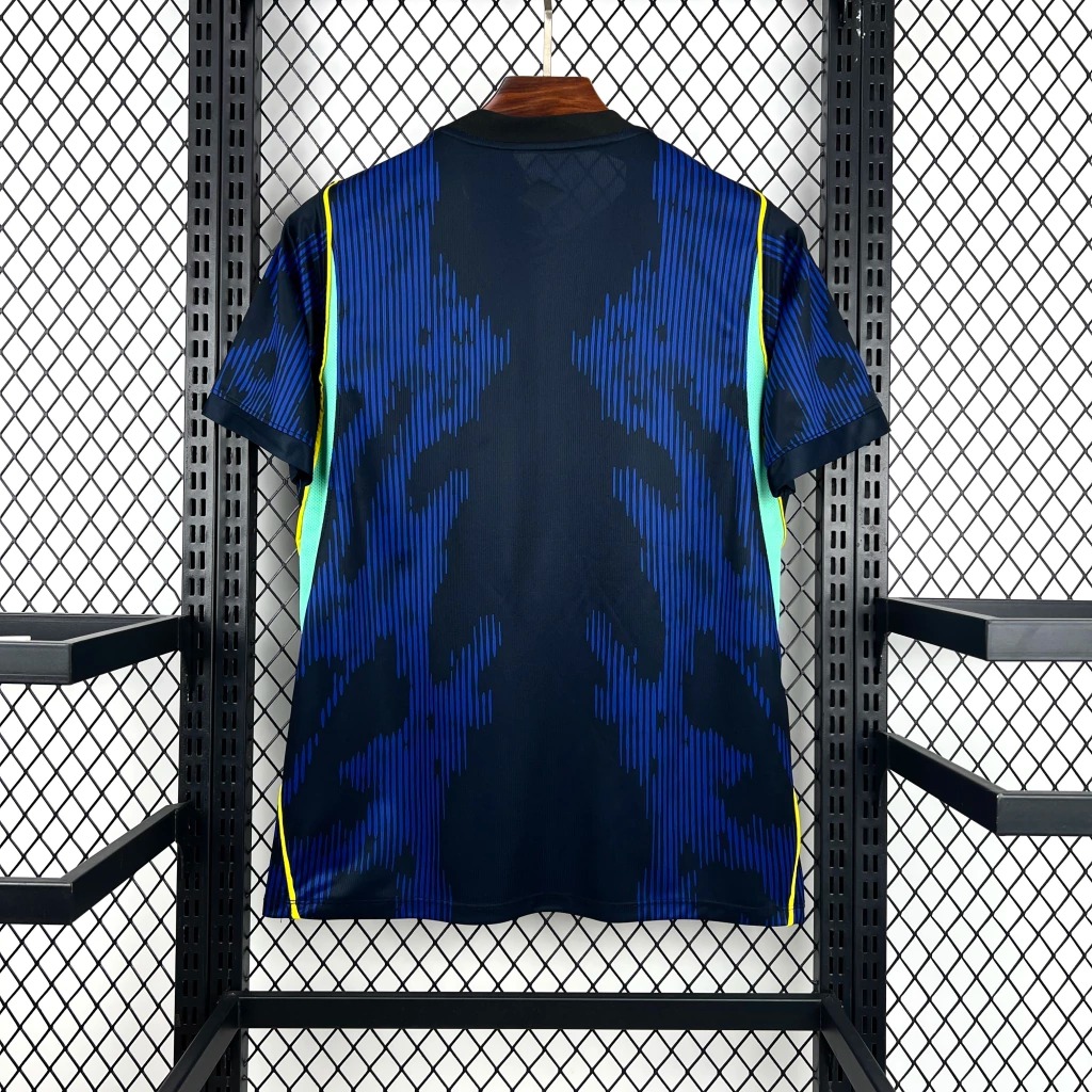 Camiseta Brasil Azul Seleção Masculina Algodão Dry Fit Esportiva