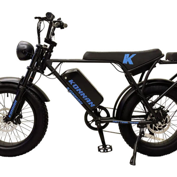 BICICLETA ELETRICA FAST TRAIL 750W PRETO/AZUL BATERIA DE LITIO 48V MARCA KONNAN