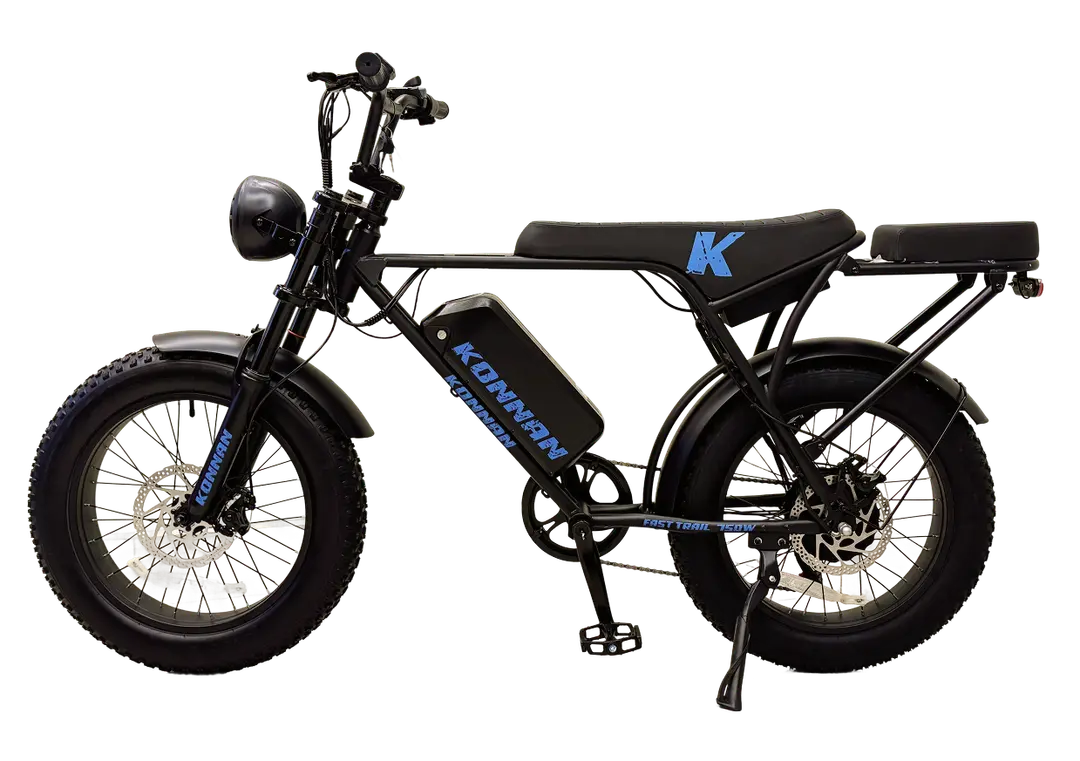BICICLETA ELETRICA FAST TRAIL 750W PRETO/AZUL BATERIA DE LITIO 48V MARCA KONNAN